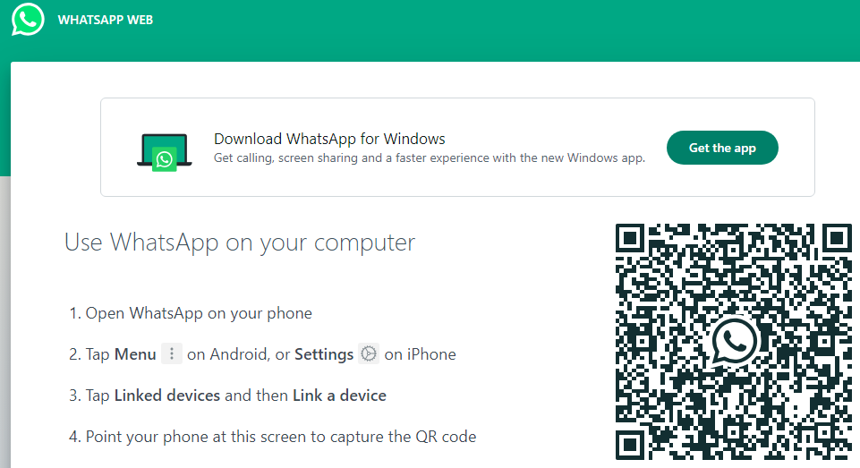 link a phone with WhatsApp Web