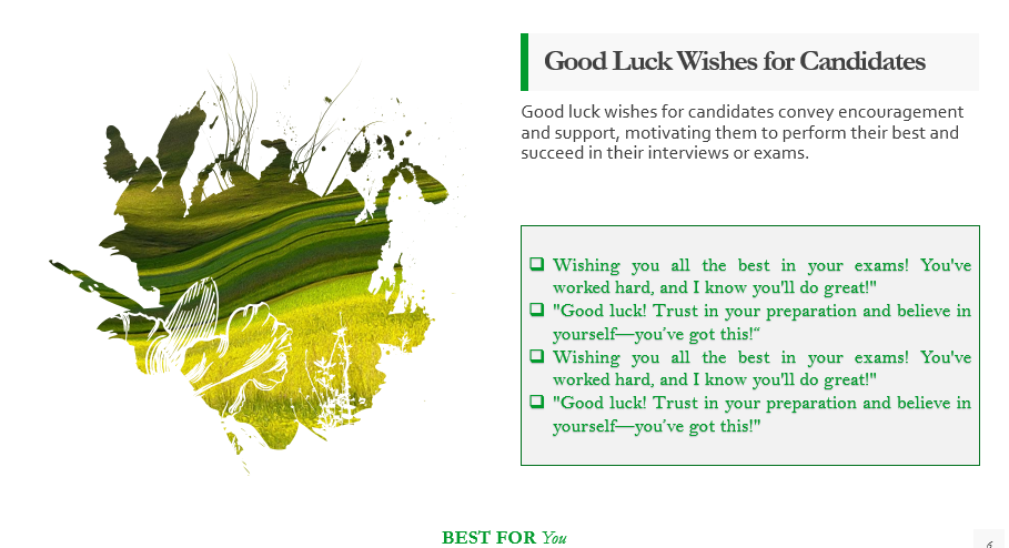 Good Luck Wishes for Candidates