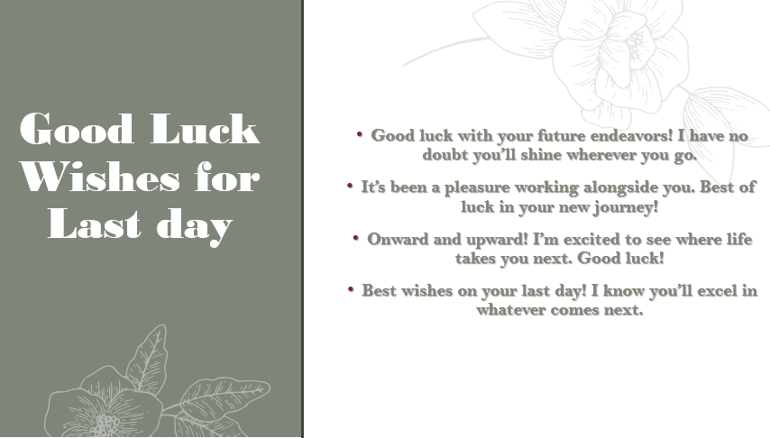 Good Luck Wishes for Last Day at Work