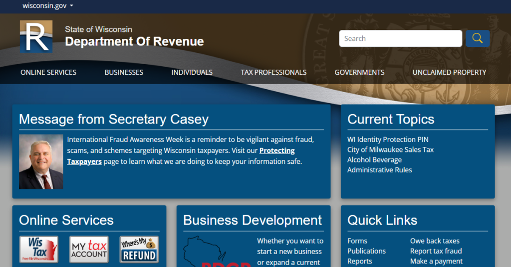 Wisconsin.gov Taxes